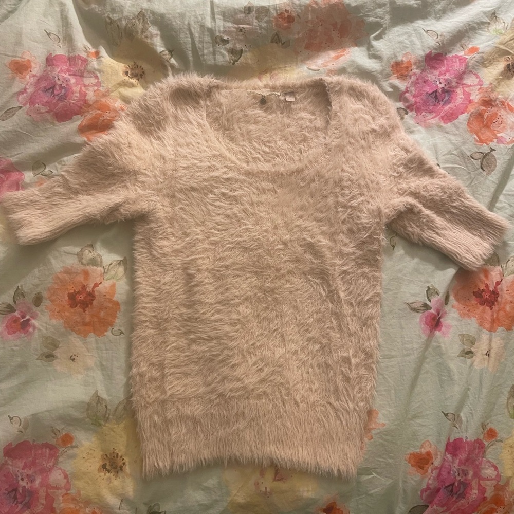 Anthropologie Knitted & Knotted Isola Soft Eyelash Scoop Neck Sweater S